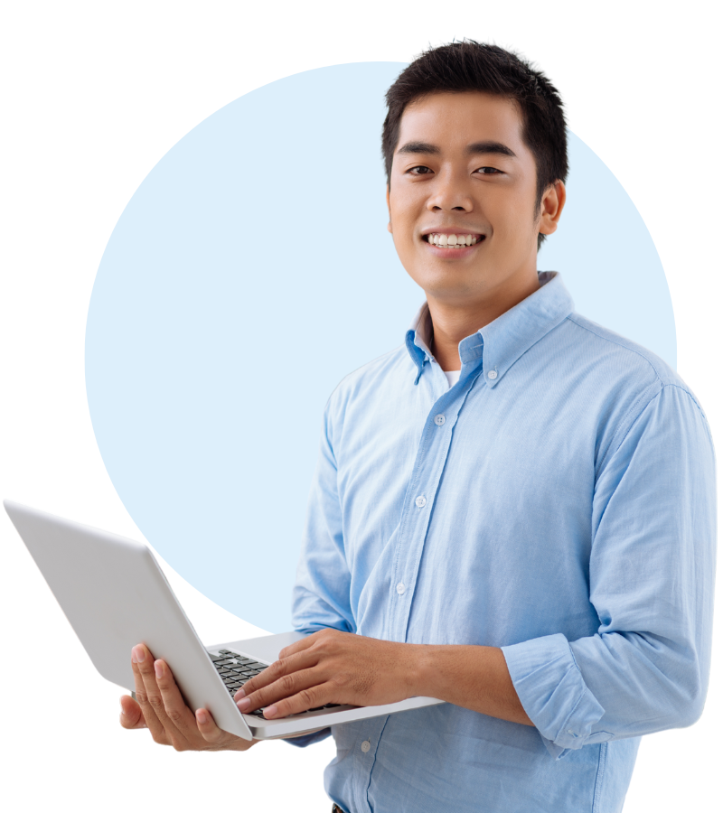 professional man using a laptop